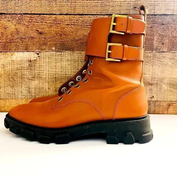 Micheal Kors Ridley Leather Combat Boots - Picture 3 of 13